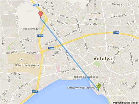 Antalya otogar ile havaalanı mesafesi